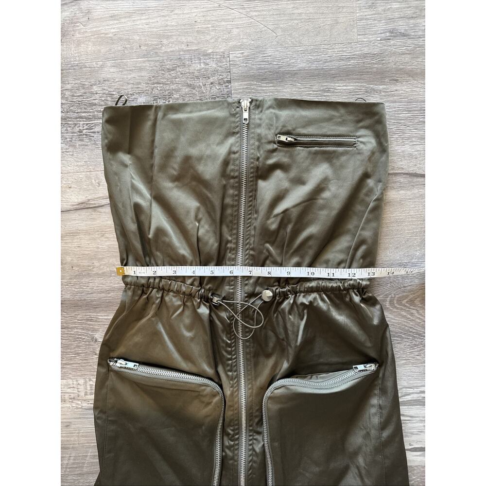 NWT Zara Size S Dark Khaki Strapless Dress Brand New With Tag - Picture 5 of 8